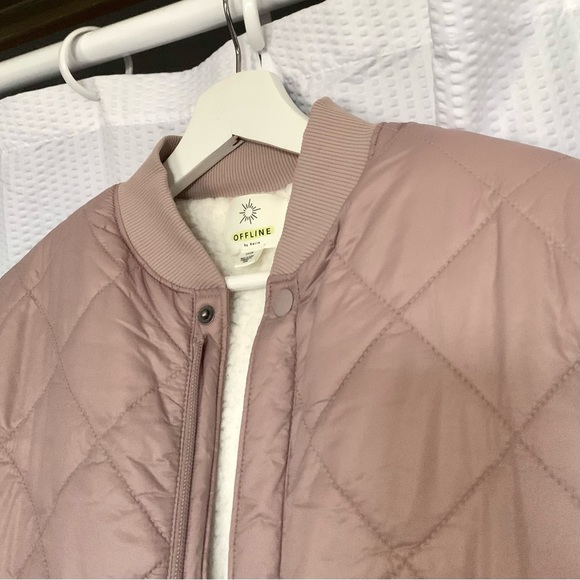 NWOT Aerie Offline Mauve Bomber Jacket - Picture 2 of 7